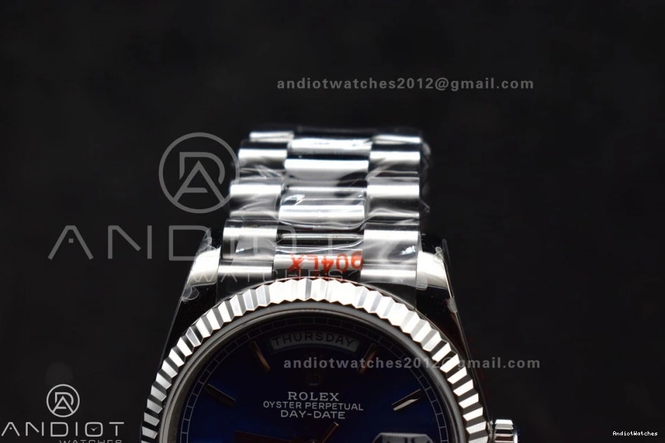 QF (Gain Best 904L V5 Edition Weight) DayDate vr3255 SS on Packable Steel President Dial Bracelet 36 Blue 672 0728